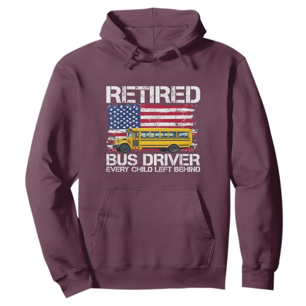Retired School Bus Driver Hoodie Patriotic USA American Flag