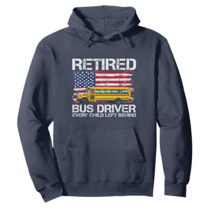 Retired School Bus Driver Hoodie Patriotic USA American Flag