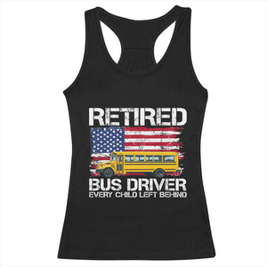 Retired School Bus Driver Racerback Tank Top Patriotic USA American Flag
