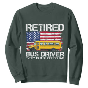 Retired School Bus Driver Sweatshirt Patriotic USA American Flag
