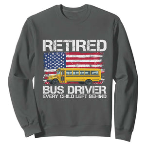 Retired School Bus Driver Sweatshirt Patriotic USA American Flag