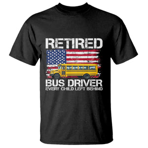 Retired School Bus Driver T Shirt Patriotic USA American Flag