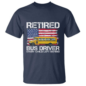 Retired School Bus Driver T Shirt Patriotic USA American Flag