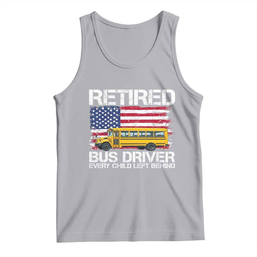 Retired School Bus Driver Tank Top Patriotic USA American Flag