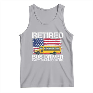 Retired School Bus Driver Tank Top Patriotic USA American Flag