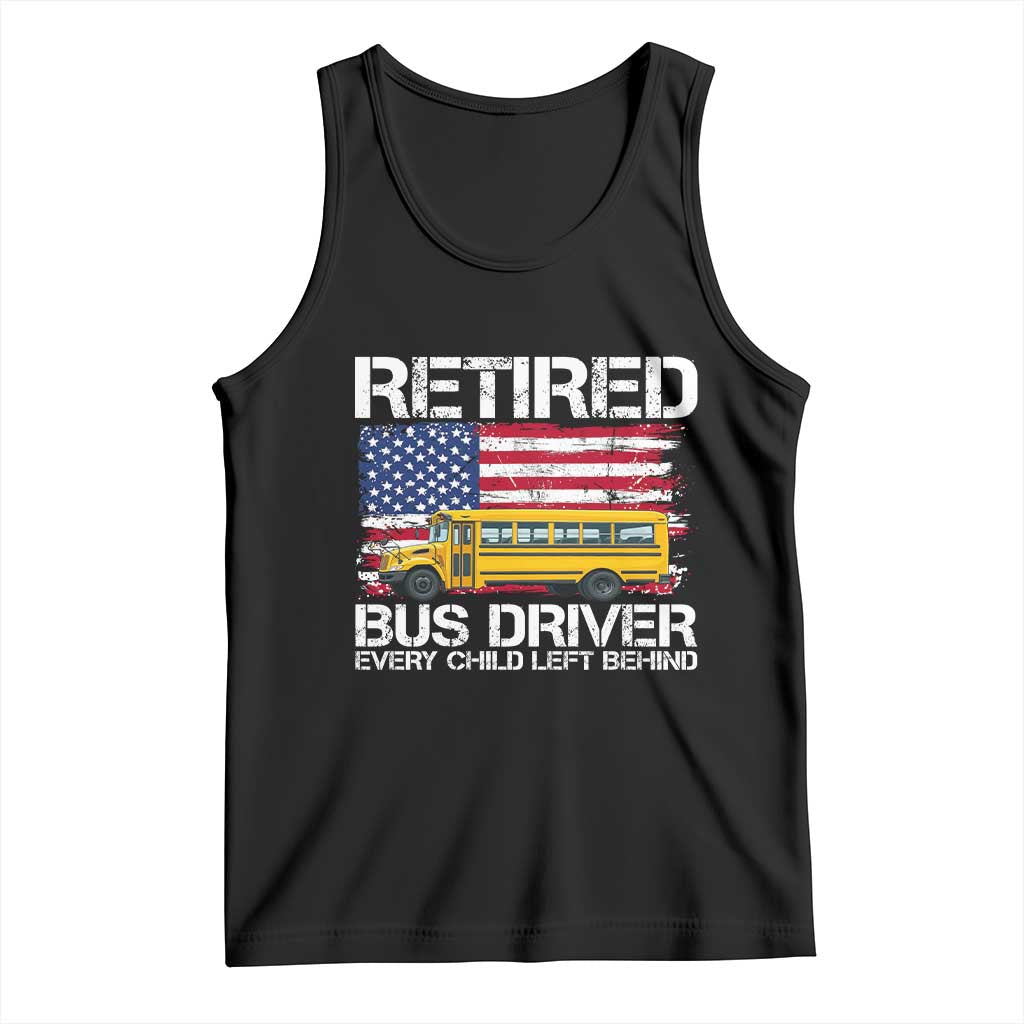 Retired School Bus Driver Tank Top Patriotic USA American Flag