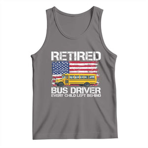 Retired School Bus Driver Tank Top Patriotic USA American Flag