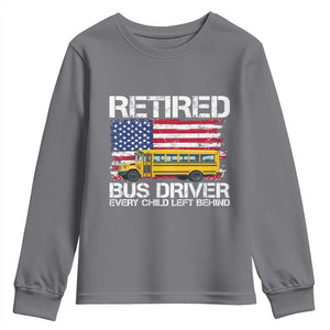 Retired School Bus Driver Youth Sweatshirt Patriotic USA American Flag