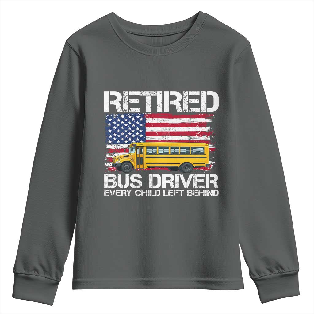 Retired School Bus Driver Youth Sweatshirt Patriotic USA American Flag