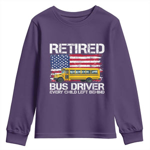 Retired School Bus Driver Youth Sweatshirt Patriotic USA American Flag