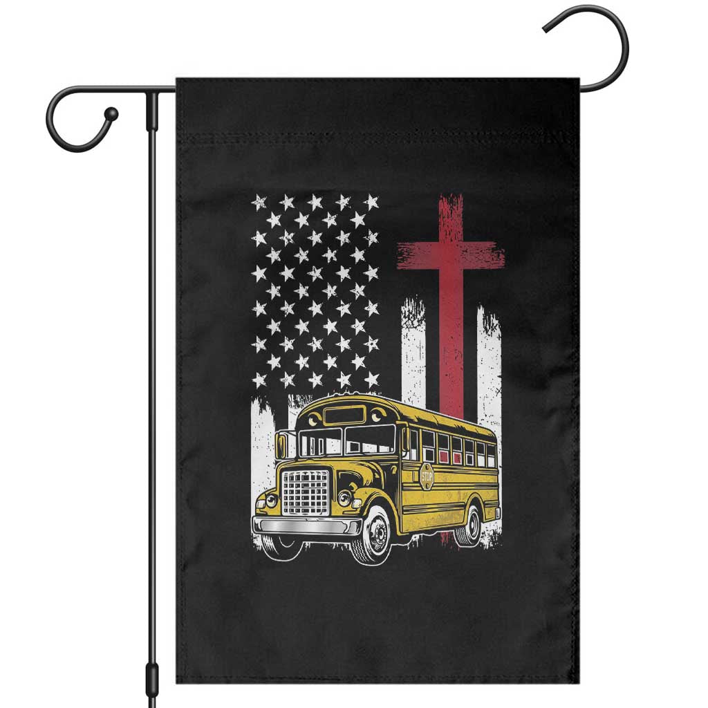 Bus Driver Patriotic Christian USA Flag Garden Flag School Bus Driver