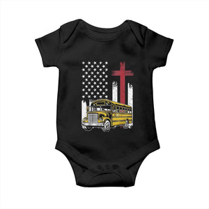 Bus Driver Patriotic Christian USA Flag Baby Onesie School Bus Driver