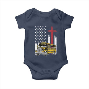 Bus Driver Patriotic Christian USA Flag Baby Onesie School Bus Driver