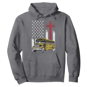 Bus Driver Patriotic Christian USA Flag Hoodie School Bus Driver