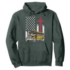 Bus Driver Patriotic Christian USA Flag Hoodie School Bus Driver