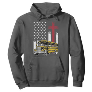 Bus Driver Patriotic Christian USA Flag Hoodie School Bus Driver