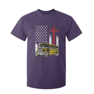 Bus Driver Patriotic Christian USA Flag T Shirt For Kid School Bus Driver