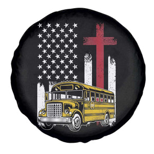 Bus Driver Patriotic Christian USA Flag Spare Tire Cover School Bus Driver