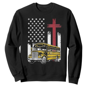 Bus Driver Patriotic Christian USA Flag Sweatshirt School Bus Driver