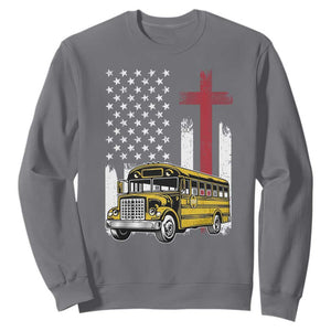Bus Driver Patriotic Christian USA Flag Sweatshirt School Bus Driver
