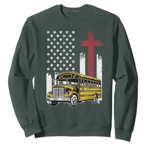 Bus Driver Patriotic Christian USA Flag Sweatshirt School Bus Driver