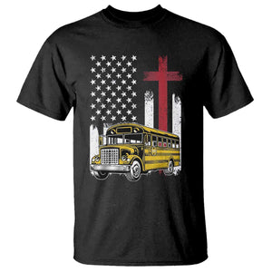Bus Driver Patriotic Christian USA Flag T Shirt School Bus Driver