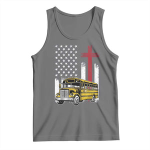 Bus Driver Patriotic Christian USA Flag Tank Top School Bus Driver
