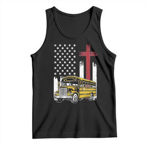 Bus Driver Patriotic Christian USA Flag Tank Top School Bus Driver