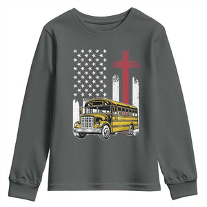 Bus Driver Patriotic Christian USA Flag Youth Sweatshirt School Bus Driver