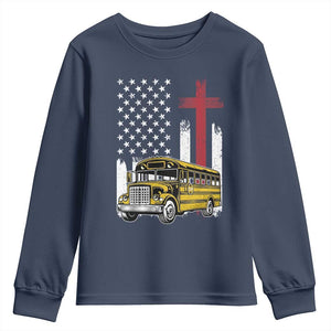 Bus Driver Patriotic Christian USA Flag Youth Sweatshirt School Bus Driver