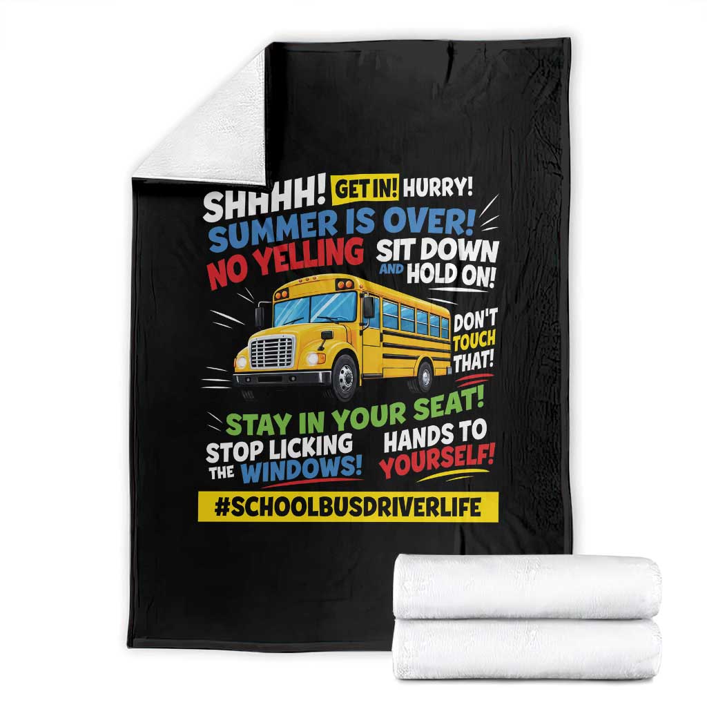 Funny School Bus Driver Life Throw Blanket Back to School Teacher Kids
