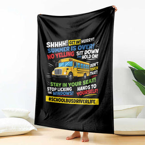 Funny School Bus Driver Life Throw Blanket Back to School Teacher Kids
