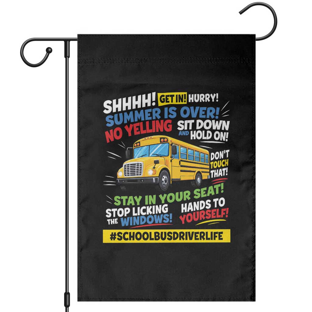 Funny School Bus Driver Life Garden Flag Back to School Teacher Kids