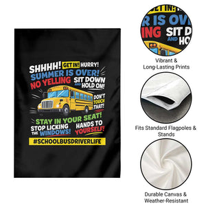 Funny School Bus Driver Life Garden Flag Back to School Teacher Kids