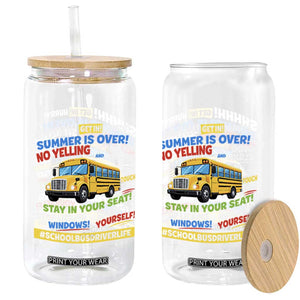 Funny School Bus Driver Life Glass Can Back to School Teacher Kids