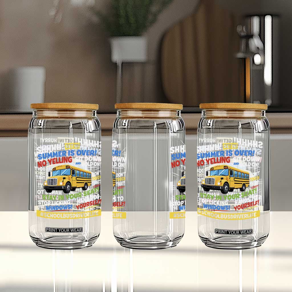 Funny School Bus Driver Life Glass Can Back to School Teacher Kids