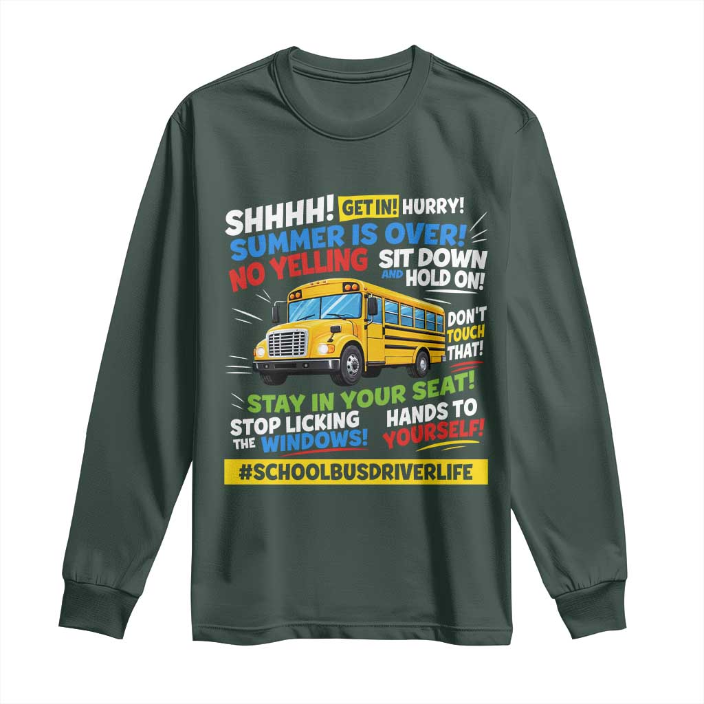 Funny School Bus Driver Life Long Sleeve Shirt Back to School Teacher Kids
