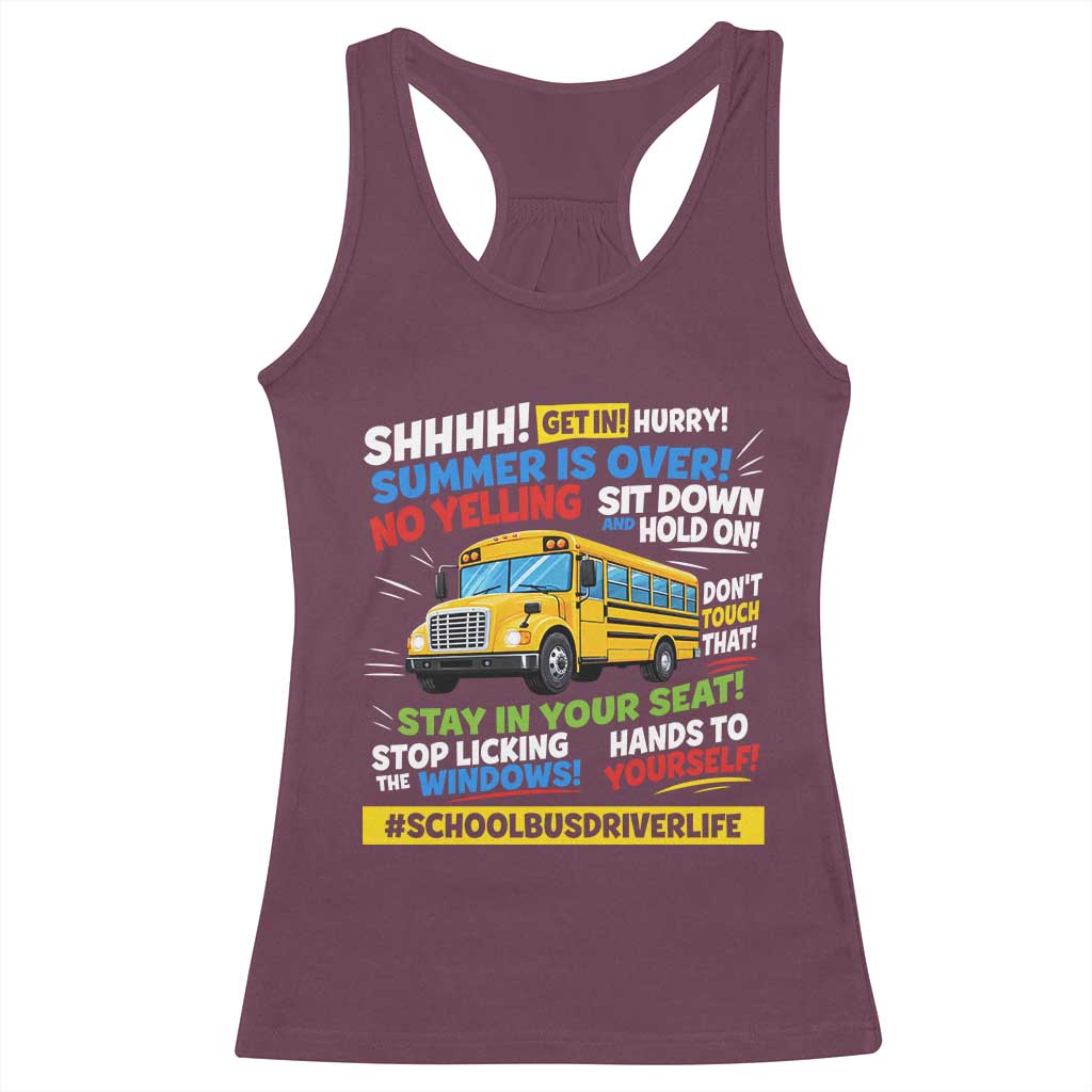 Funny School Bus Driver Life Racerback Tank Top Back to School Teacher Kids