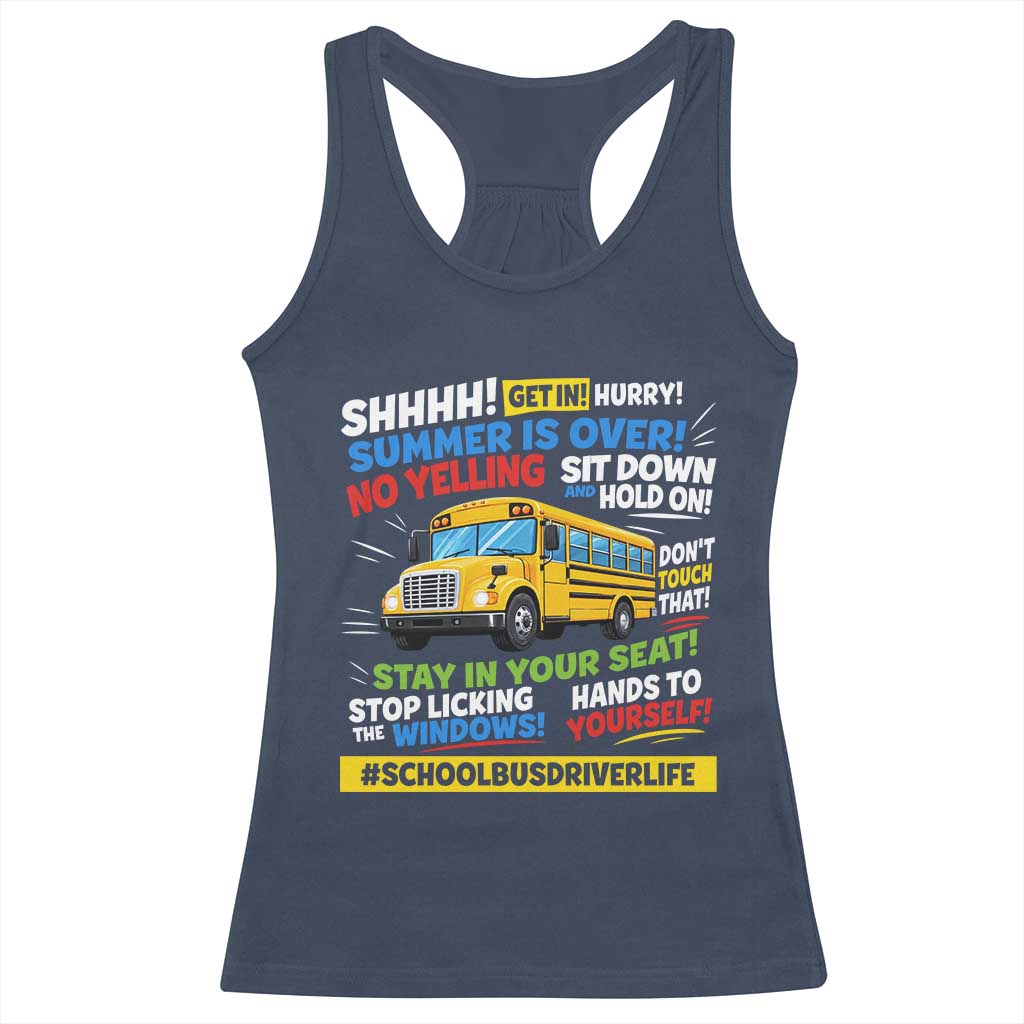 Funny School Bus Driver Life Racerback Tank Top Back to School Teacher Kids
