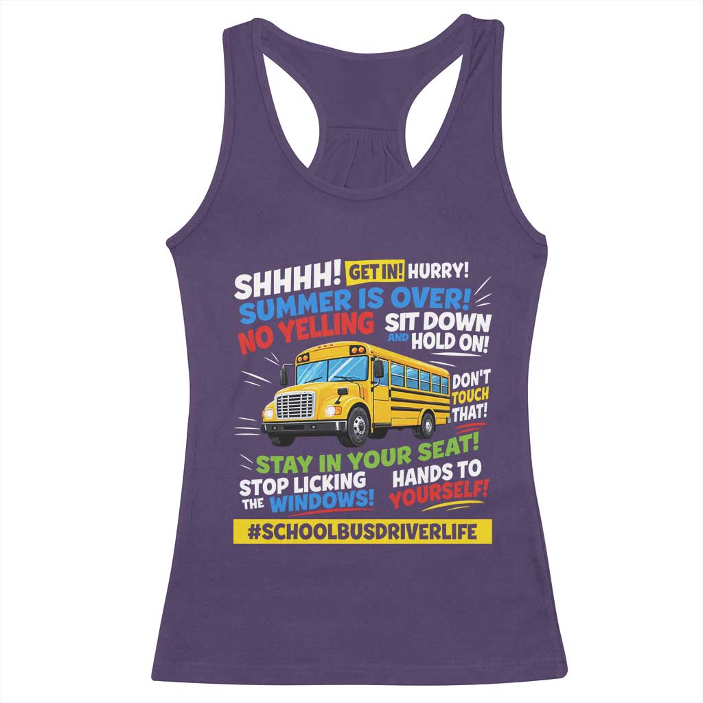 Funny School Bus Driver Life Racerback Tank Top Back to School Teacher Kids