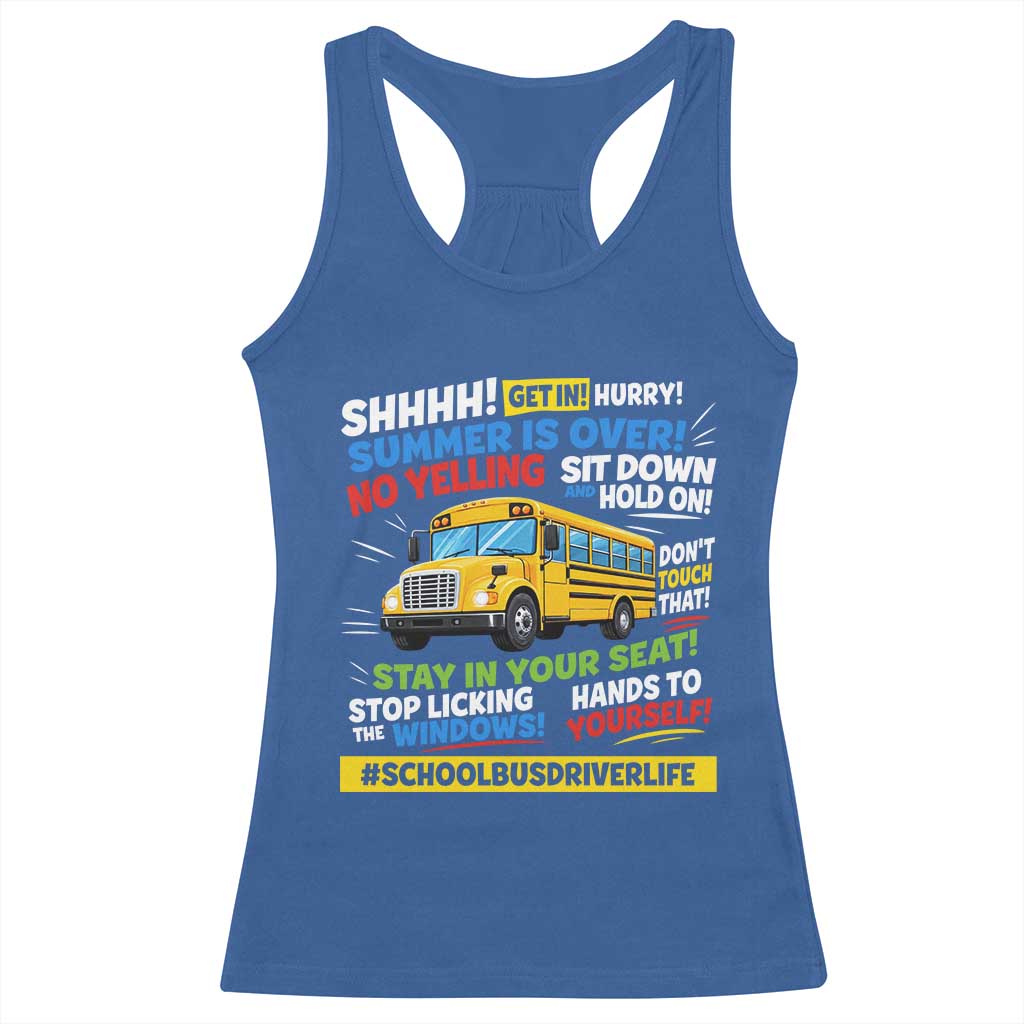 Funny School Bus Driver Life Racerback Tank Top Back to School Teacher Kids