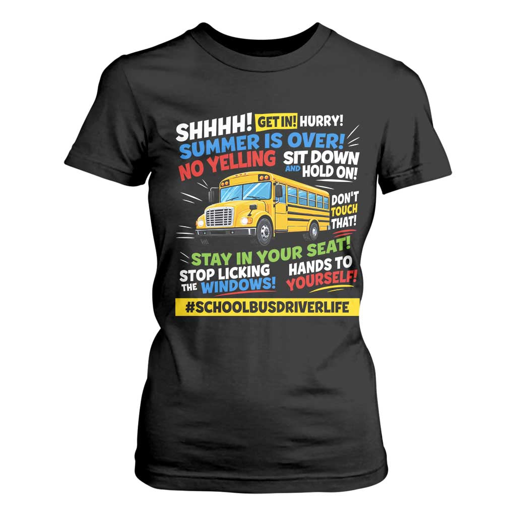 Funny School Bus Driver Life T Shirt For Women Back to School Teacher Kids