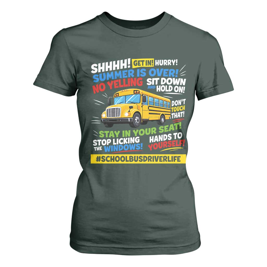 Funny School Bus Driver Life T Shirt For Women Back to School Teacher Kids