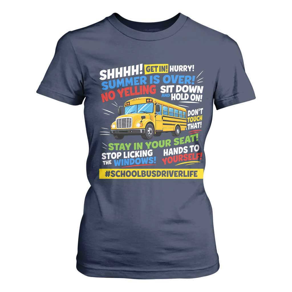 Funny School Bus Driver Life T Shirt For Women Back to School Teacher Kids