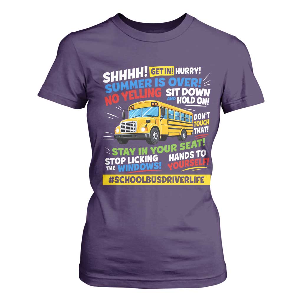 Funny School Bus Driver Life T Shirt For Women Back to School Teacher Kids