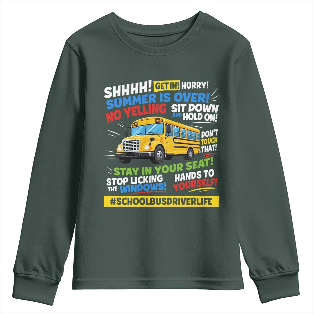 Funny School Bus Driver Life Youth Sweatshirt Back to School Teacher Kids