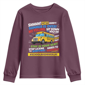 Funny School Bus Driver Life Youth Sweatshirt Back to School Teacher Kids