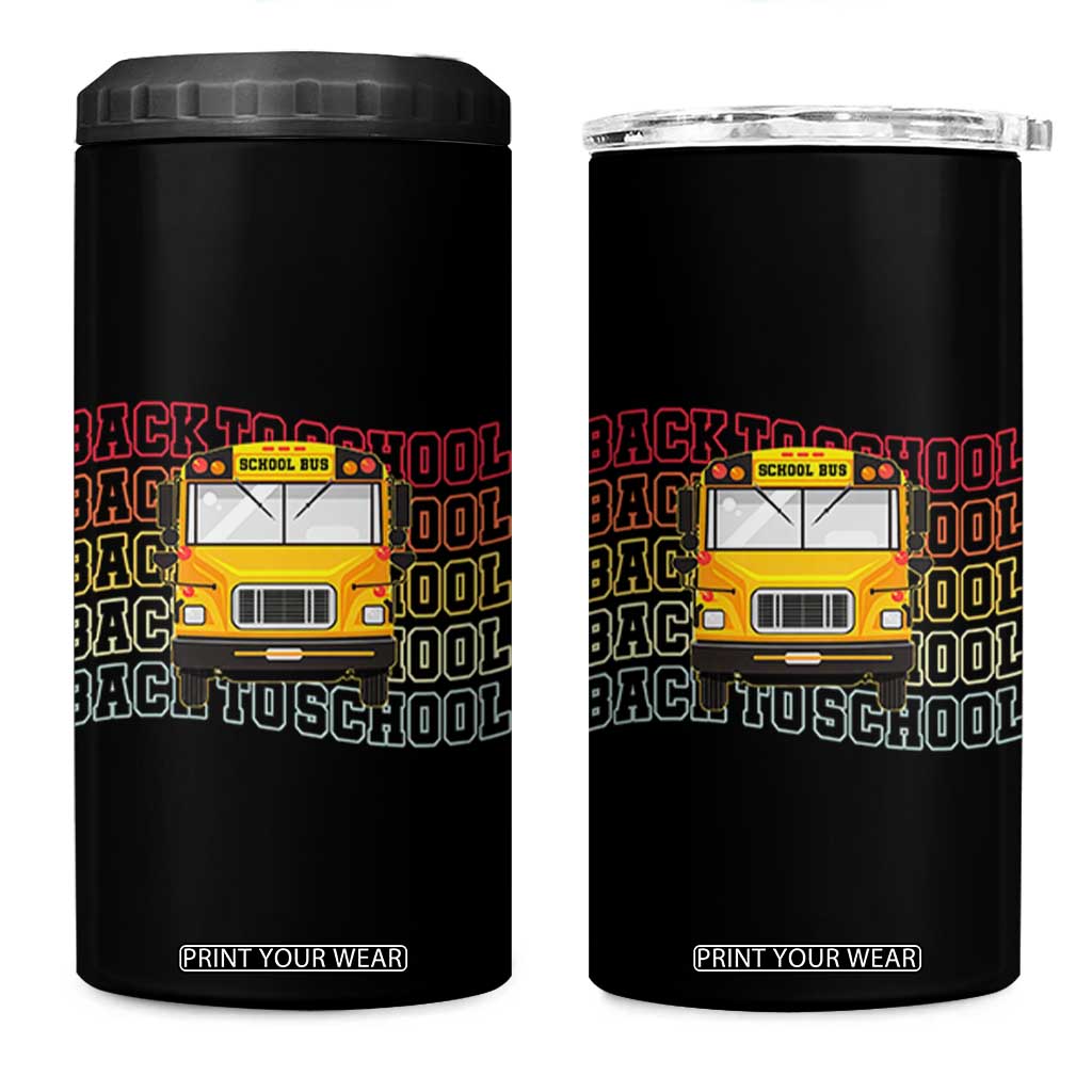 School Bus Driver Life Back to School Teacher Kids 4 in 1 Can Cooler Tumbler