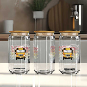 School Bus Driver Life Back to School Teacher Kids Glass Can