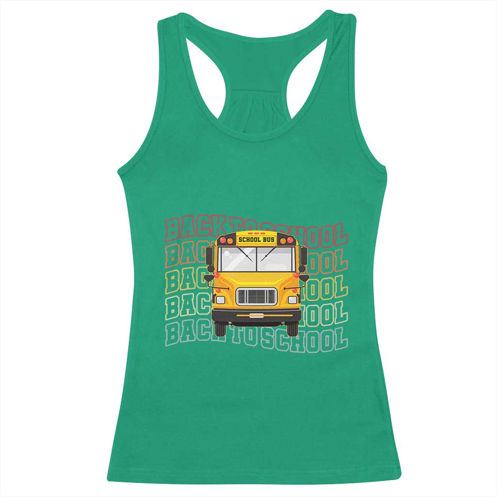 School Bus Driver Life Back to School Teacher Kids Racerback Tank Top